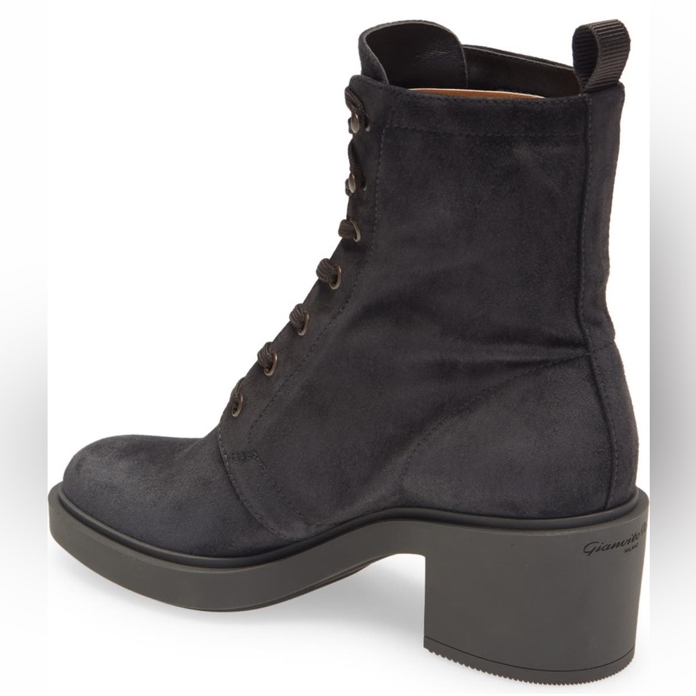 Gianvito Rossi Foster Combat Suede Ankle Boots - Picture 3 of 7